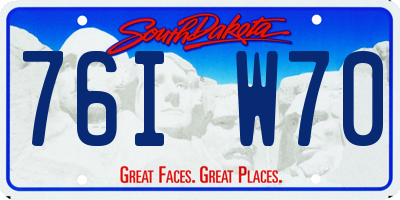 SD license plate 76IW70
