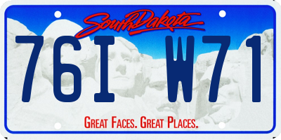SD license plate 76IW71