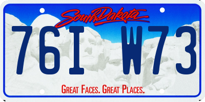 SD license plate 76IW73