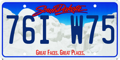 SD license plate 76IW75