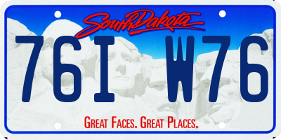 SD license plate 76IW76