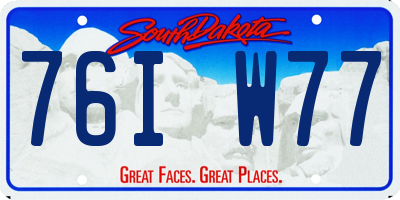 SD license plate 76IW77