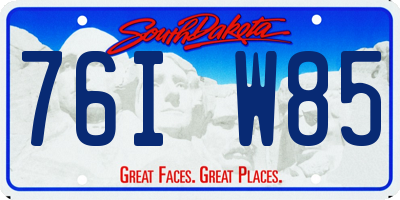 SD license plate 76IW85