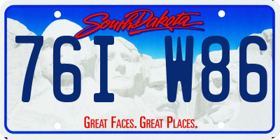 SD license plate 76IW86