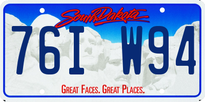 SD license plate 76IW94