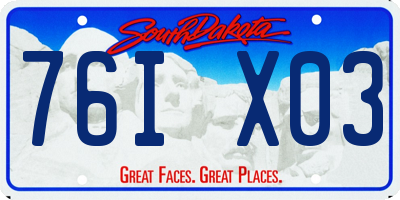 SD license plate 76IX03