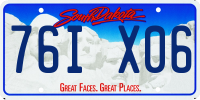 SD license plate 76IX06