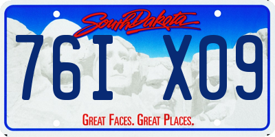 SD license plate 76IX09