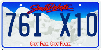 SD license plate 76IX10
