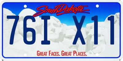SD license plate 76IX11