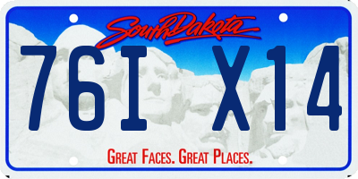 SD license plate 76IX14