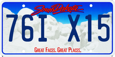 SD license plate 76IX15