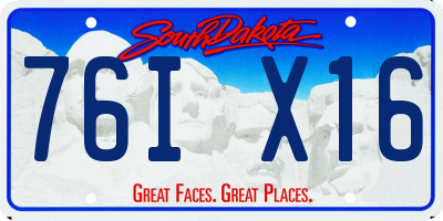 SD license plate 76IX16