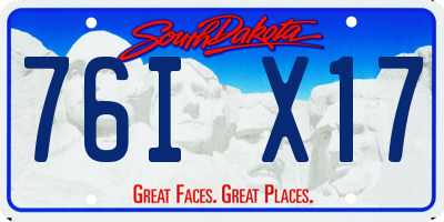 SD license plate 76IX17