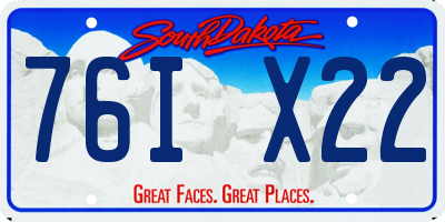 SD license plate 76IX22