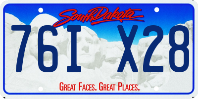 SD license plate 76IX28
