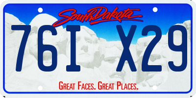 SD license plate 76IX29