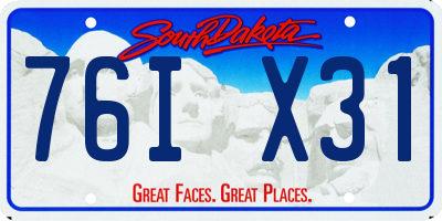 SD license plate 76IX31