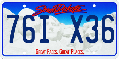 SD license plate 76IX36