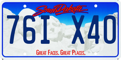 SD license plate 76IX40
