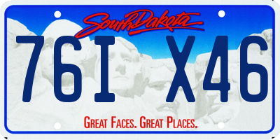 SD license plate 76IX46