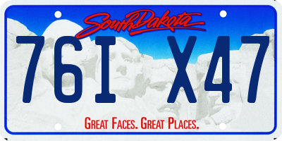 SD license plate 76IX47