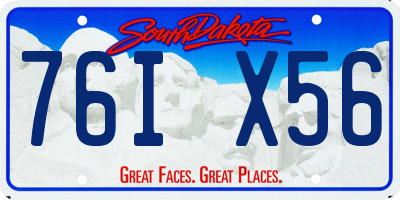 SD license plate 76IX56
