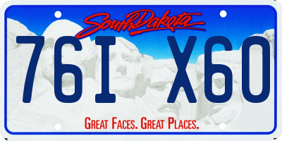 SD license plate 76IX60