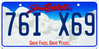SD license plate 76IX69