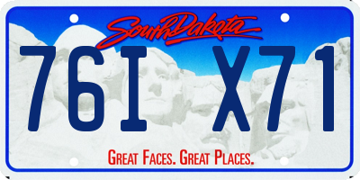 SD license plate 76IX71