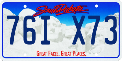 SD license plate 76IX73