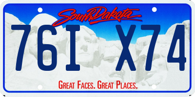 SD license plate 76IX74