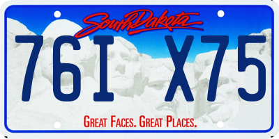 SD license plate 76IX75