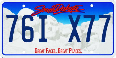 SD license plate 76IX77