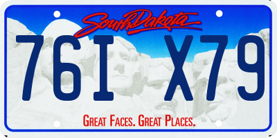 SD license plate 76IX79