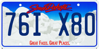 SD license plate 76IX80