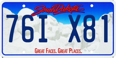 SD license plate 76IX81