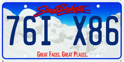 SD license plate 76IX86