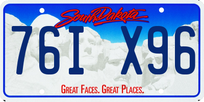SD license plate 76IX96