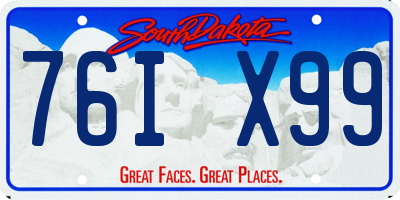 SD license plate 76IX99