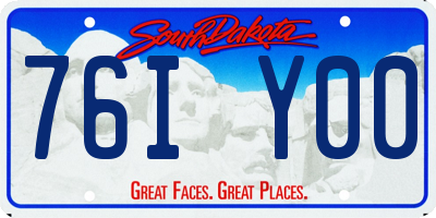 SD license plate 76IY00