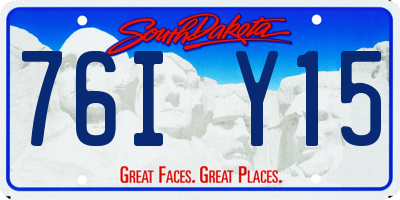 SD license plate 76IY15