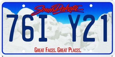 SD license plate 76IY21