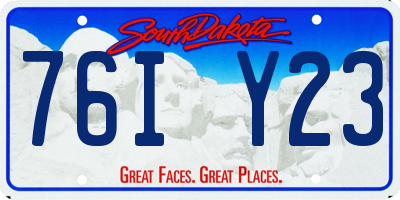 SD license plate 76IY23