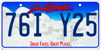SD license plate 76IY25