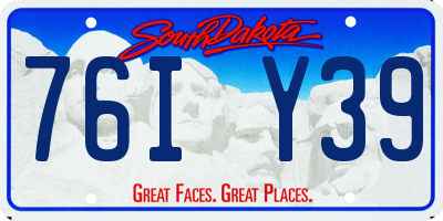 SD license plate 76IY39