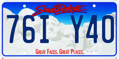 SD license plate 76IY40
