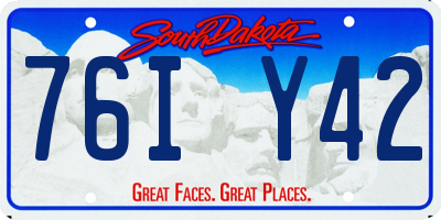 SD license plate 76IY42