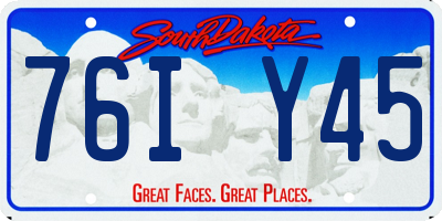 SD license plate 76IY45