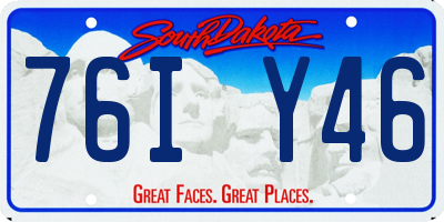 SD license plate 76IY46